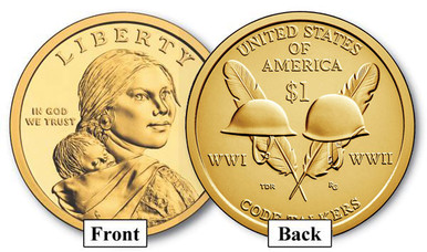 CW-016D - 2016 $1 Native American Coin - WW II Code Talkers, D