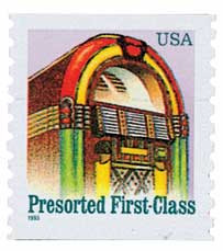 stamps 3.1～ 2911 - 1995 25c Juke Box, Blue 1995 - Mystic Stamp Company