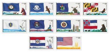 4293-4302 - 2009 44c Flags of Our Nation - 3rd Edition - Mystic