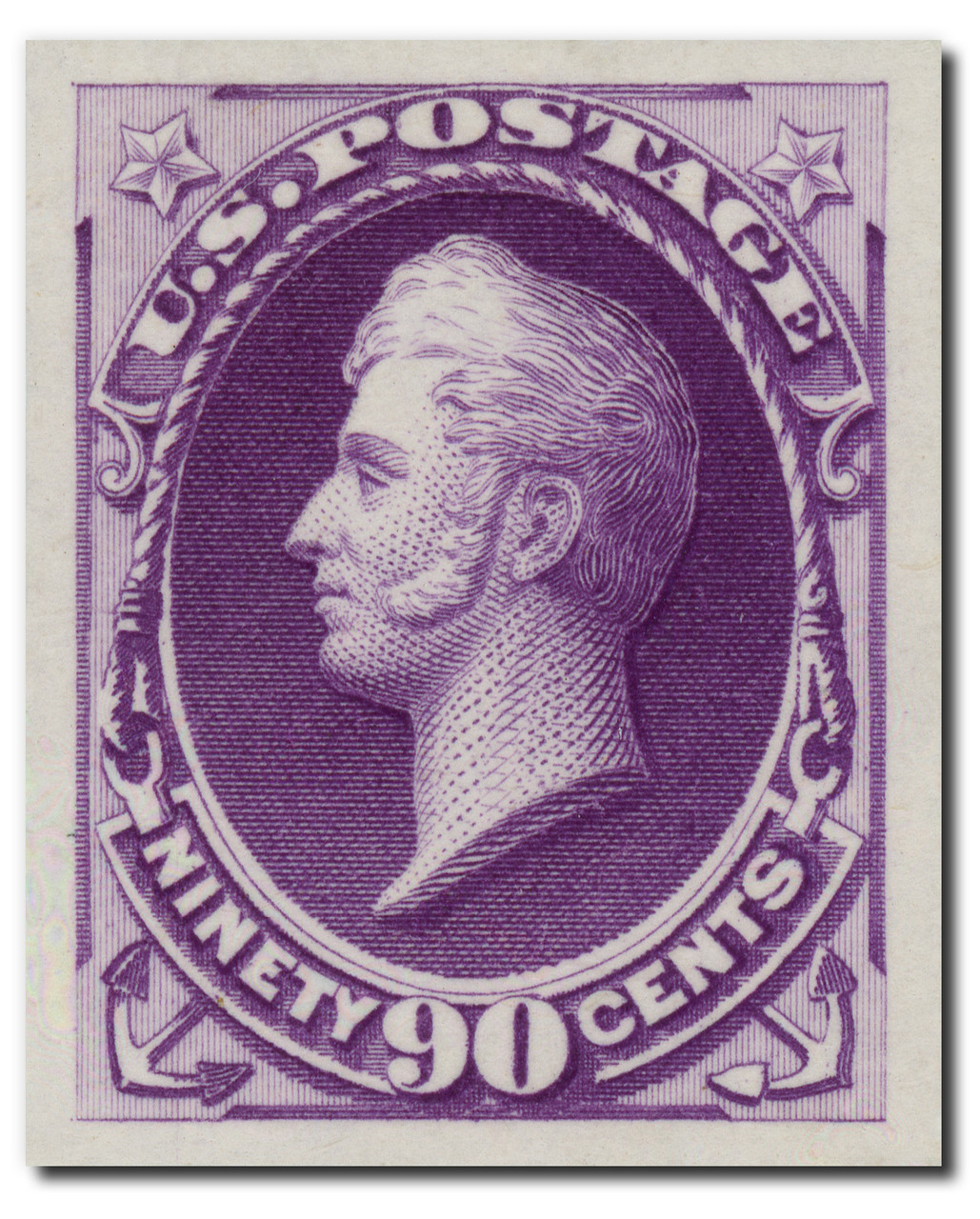 218P3 - 1883 90c Oliver H. Perry, Purple, Plate Proof on India Paper