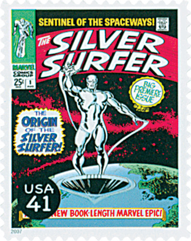 4159p - 2007 41c Marvel Comic Super Heroes: Cover of The Silver Surfer #1 - Mystic Stamp Company 4159p - 2007 41c Marvel Comic Super Heroes: Cover of The Silver Surfer #1 - Mystic Stamp Company