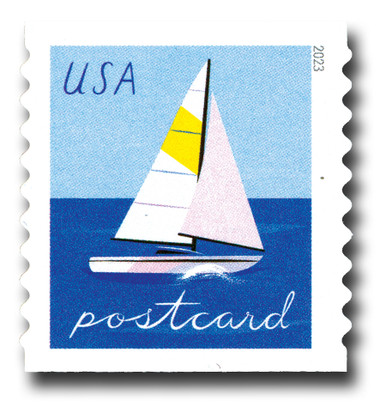 切手23 5749 - 2023 48c Sailboats: Yellow Sailboat from Coil, Postcard