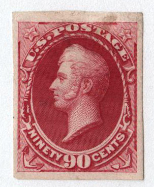 166P3 - 1873 90c Oliver H. Perry, Rose Carmine, Plate Proof on India Paper