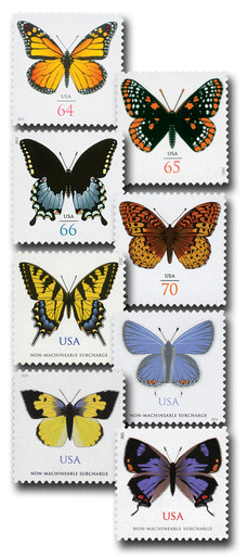 4462/5568 - 2010-21 Butterflies, set of 8 - Mystic Stamp Company