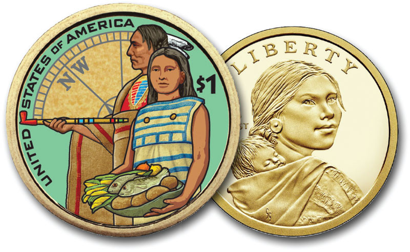 CC11 - Native American "Hospitality", Enhanced 2014 US Sacagawea Dollar