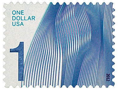 4717 - 2012 $1 Waves of Color: Purple Blue - Mystic Stamp Company