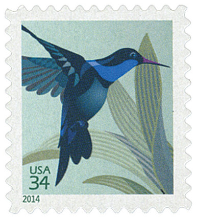 美品 Hummingbird PU付エレアコ G社シール２枚 USAストラップ 4857 - 2014 34c Hummingbird - Mystic Stamp Company