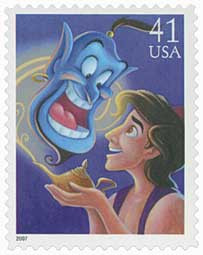 4195 - 2007 41c The Art of Disney: Magic - Aladdin & Genie