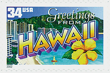 3571 - 2002 34c Greetings From America: Hawaii - Mystic Stamp Company