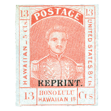 H11RSC - 1889 13c King Kamehameha, Orange Red, Hawaii, Specimen
