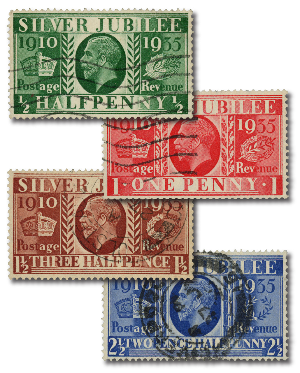 226-29 - 1935 Great Britain, King George V Silver Jubilee Issue