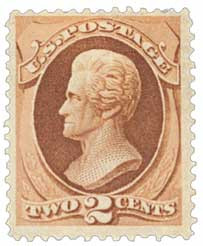 146 - 1870-71 2c Andrew Jackson, Red Brown, Hard Paper, Perf. 12  display picture 1