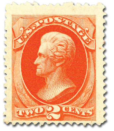 178 - 1875 2c Andrew Jackson, Vermilion, Hard Paper, Perf. 12