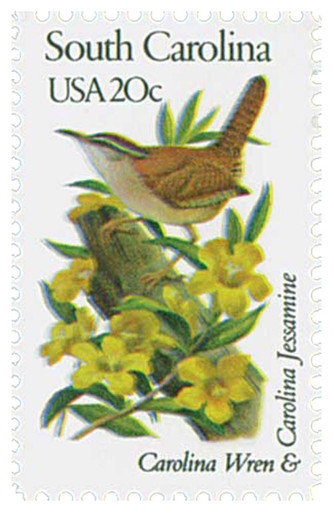 1992 - 1982 20c State Birds & Flowers: South Carolina - Mystic