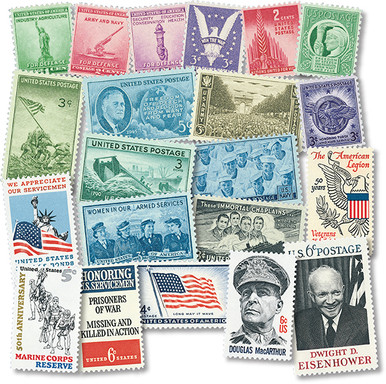 ③アメリカ郵便公社　World War II Remembered 切手アルバム 899//1499 - 1940-73 US World War II, Collection of 32 Mint Stamps