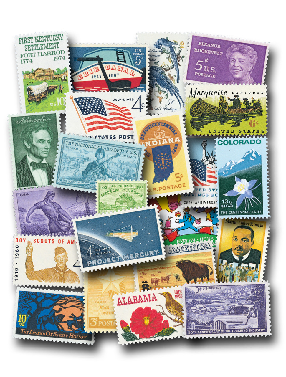 MUS102 - 50 U.S. Stamps Collection, Mint