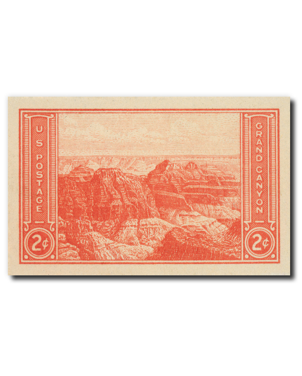 757 - 1935 2c Grand Canyon, Arizona, Red, Imperf.