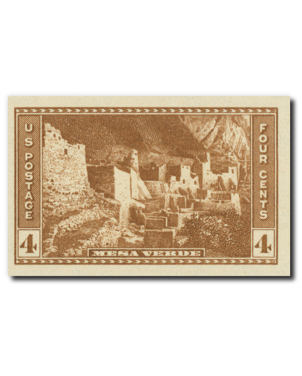 759 - 1935 4c Mesa Verde Colorado, Brown, Imperf.