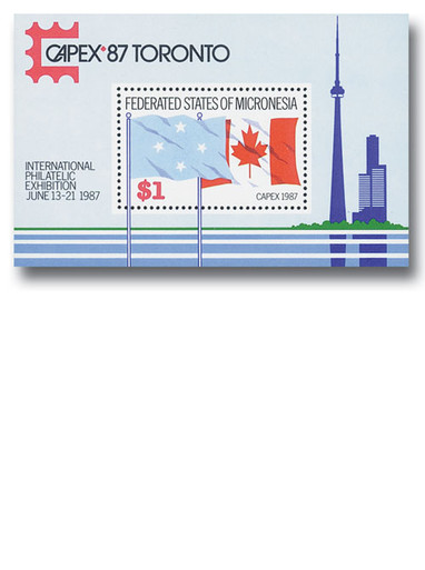 80194外国切手 カナダ発行 CAPEX'87切手展小型シート M5230 - CAPEX 87 Toronto Souvenir Sheet, Mint, Micronesia - Mystic