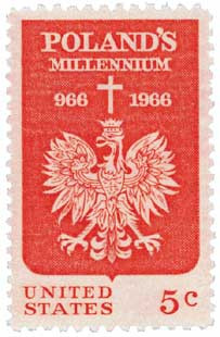 邦楽 mugamichill Poland CD 1313 - 1966 5c Polish Millennium - Mystic Stamp Company