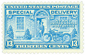 - E17 切手13 1944 Perf Blue, Delivery, Motorcycle Delivery, Special 13c コレクション