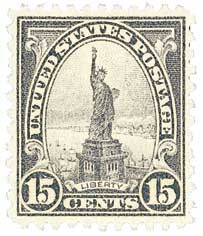 最終値下げ！アメリカ　リバティー　 696 - 1931 15c Statue of Liberty, Gray, Perf. 11x10.5 - Mystic