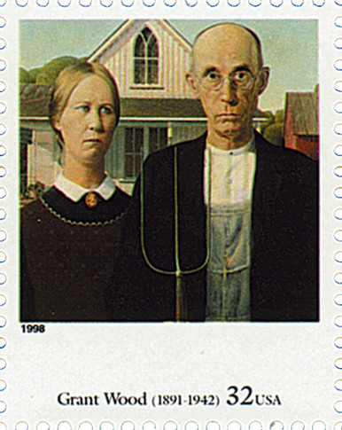 3236q - 1998 32c Four Centuries of American Art: Grant Wood