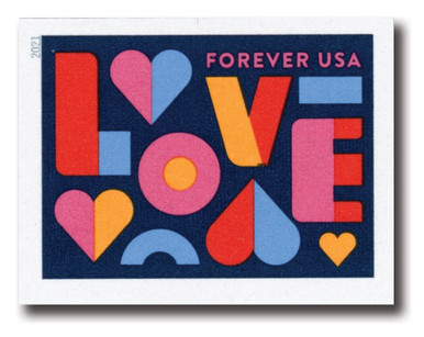 5543a - 2021 First-Class Forever Stamp - Imperforate Love - Mystic