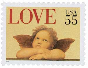 マークエステル 画集「Eternity and Love (永遠と愛）」 豪華本 2958 - 1995 55c Love Series: Cherub - Mystic Stamp Company