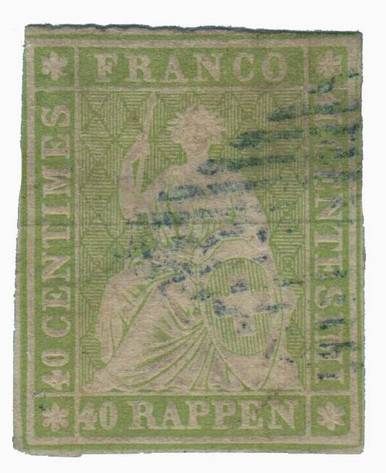 18 - 1854 Switzerland - Mystic Stamp Company