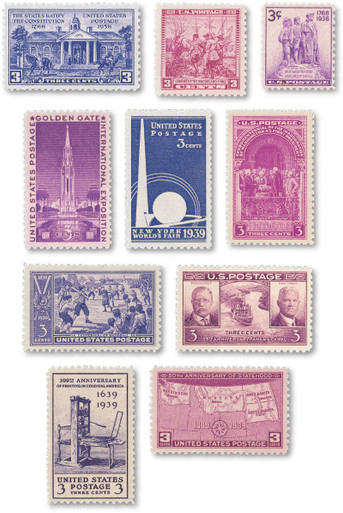 YS1938-39 - 1938-39 Commemorative Stamp Year Set - Mystic