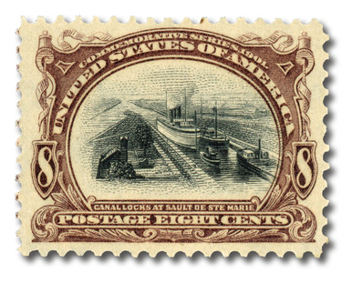 298 - 1901 8c Canal Locks at Sault Ste. Marie, Brown & Violet