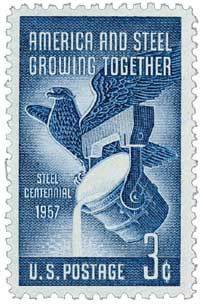1090 - 1957 3c Steel Industry - Mystic Stamp Company