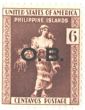 PHO17 - 1935 6c Philippine Islands Official Stamp, La Filipina