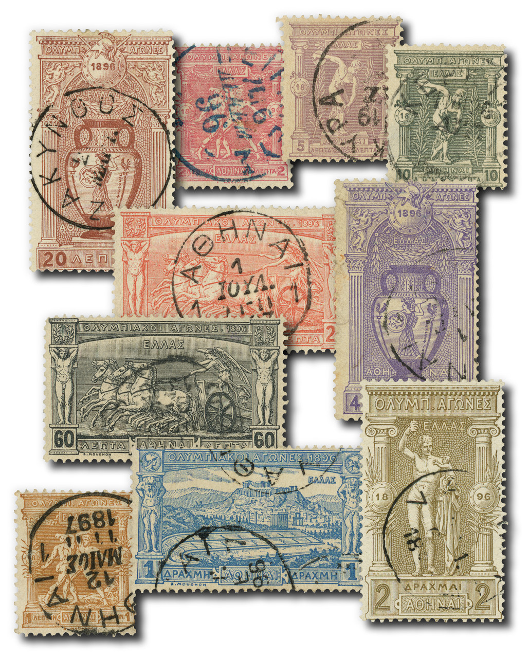 117-26 - 1896 Greece, First Modern Olympic Games in Athens, Three Sets Available