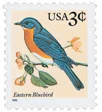 3033 - 1996 3c Flora & Fauna Series: Eastern Bluebird - Mystic