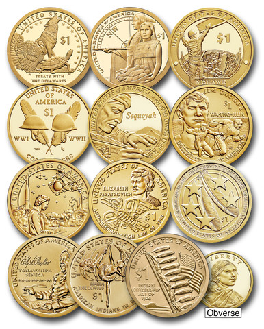 アンティーク雑貨 Collections of coins of the USA MCN131 - 2013-24 Native American $1.00, D Mint - Mystic Stamp Company