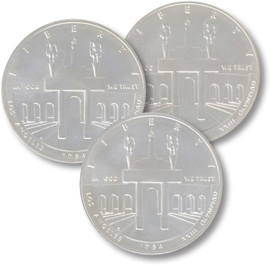 M12007 - 1984 Olympic Silver Dollars from 3 mints, Uncirculated