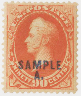 191SL - 1889 90c Oliver H. Perry, Orange, Specimen Type L
