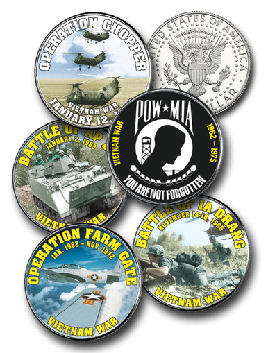 MCN129 - 5 Vietnam War Coins with Free Album - Mystic Stamp Company