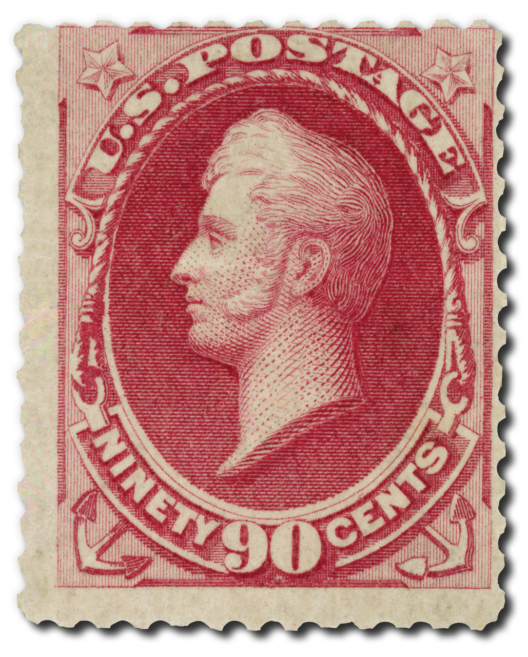 166 - 1873 90c Oliver H. Perry, Rose Carmine, Hard Paper, Perf. 12