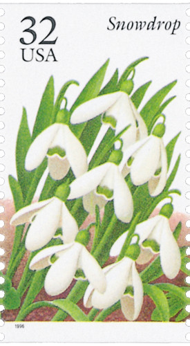 3028 - 1996 32c Winter Garden Flowers: Snowdrop - Mystic Stamp Company