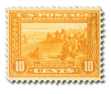 400 - 1913 10c Discovery of San Francisco Bay, Orange Yellow, Perf