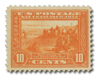 400A - 1913 10c Discovery of San Francisco Bay, Orange, Perf. 12