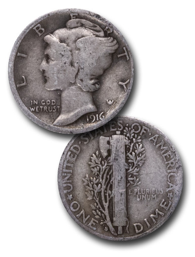 「1916年-D」 マーキュリー銀貨【激レア】【美品】 USA-CD-916S__98794.1738091311.