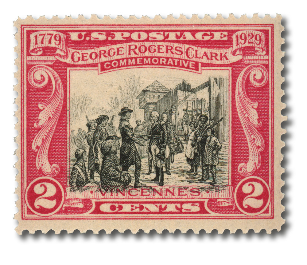 651 - 1929 2c George Rogers Clark, Carmine & Black