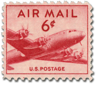 C39 - 1949 6c DC-4 Skymaster, Carmine, Perf. 10.5x11 - Mystic  display picture 1