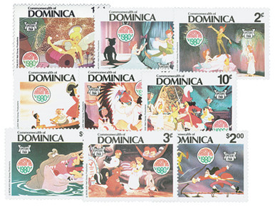ディズニー1980年　POSTAGE STAMPS MDS252A - 1980 Disney Celebrates Christmas, Mint, Set of 9