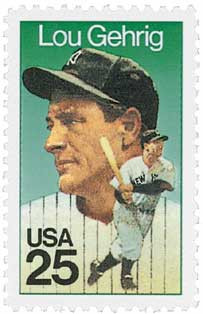 【激レア】 ヴィンテージ Browning スタジャン エルク 鹿刺繍 L相当 2417 - 1989 25c Lou Gehrig - Mystic Stamp Company