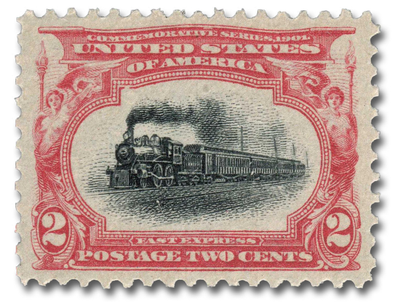 295 - 1901 2c Empire State Express, Carmine & Black